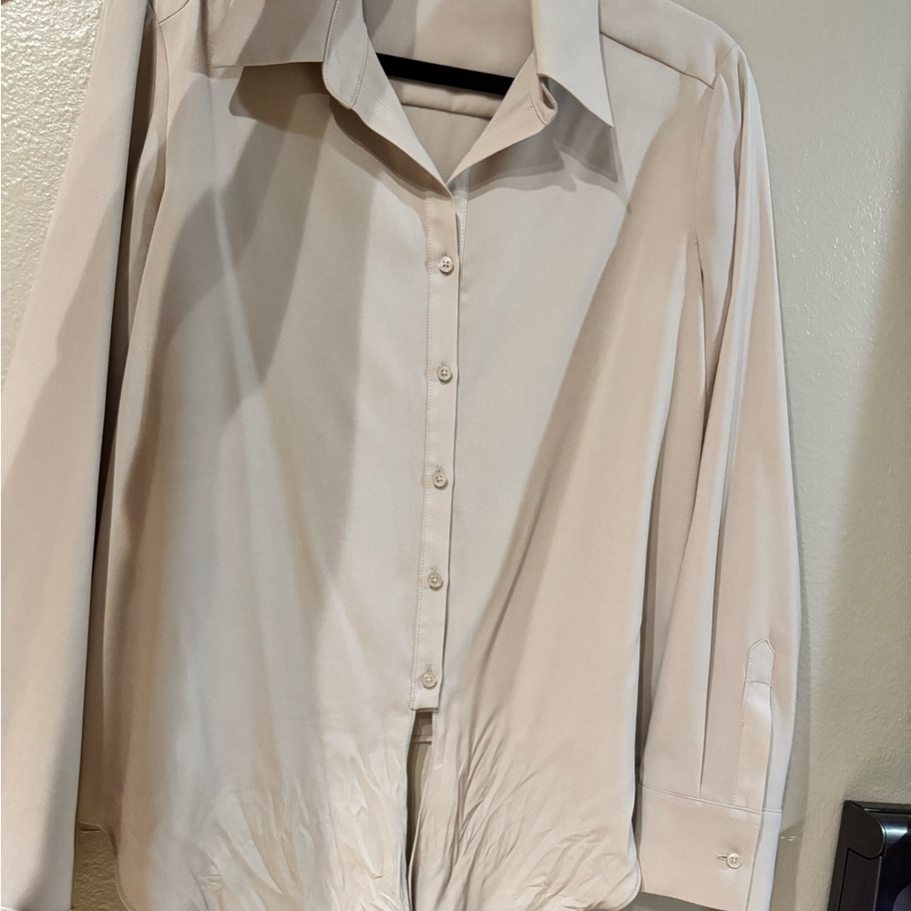 Preston Preston York Kinsley Tie Front Hem Button Front Long Sleeve Shirt